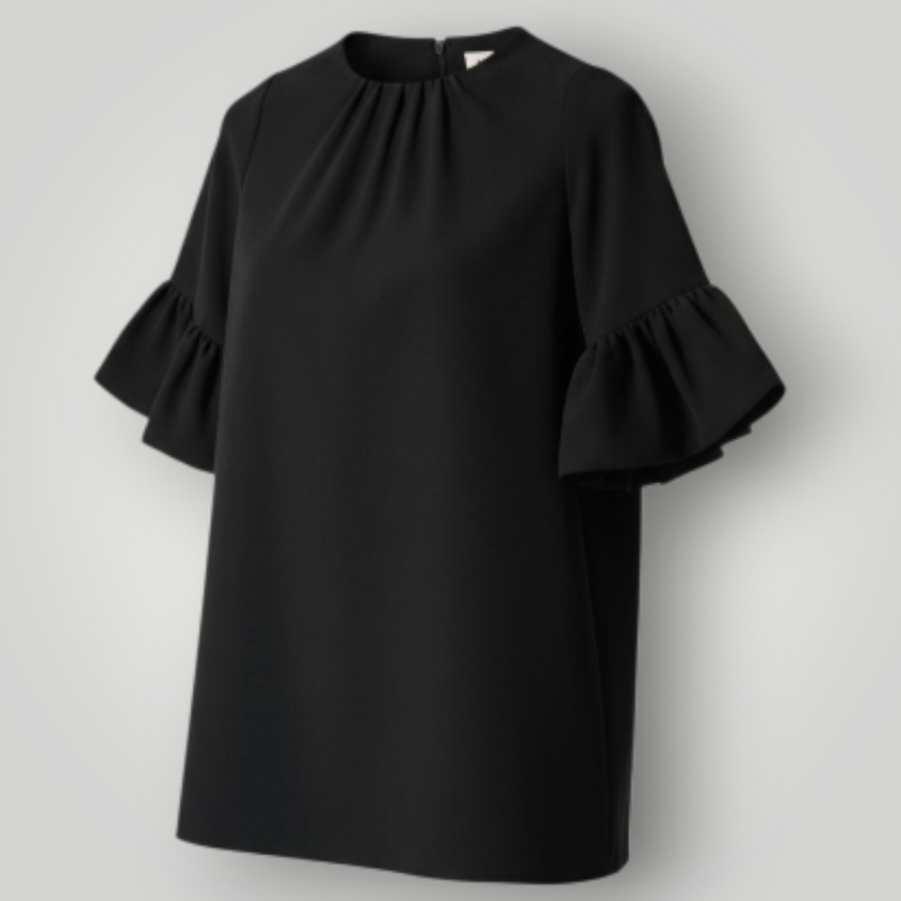 Milly Minis Mandy Bubble Sleeve Dress Black Girls 10 New $210 Made in USA